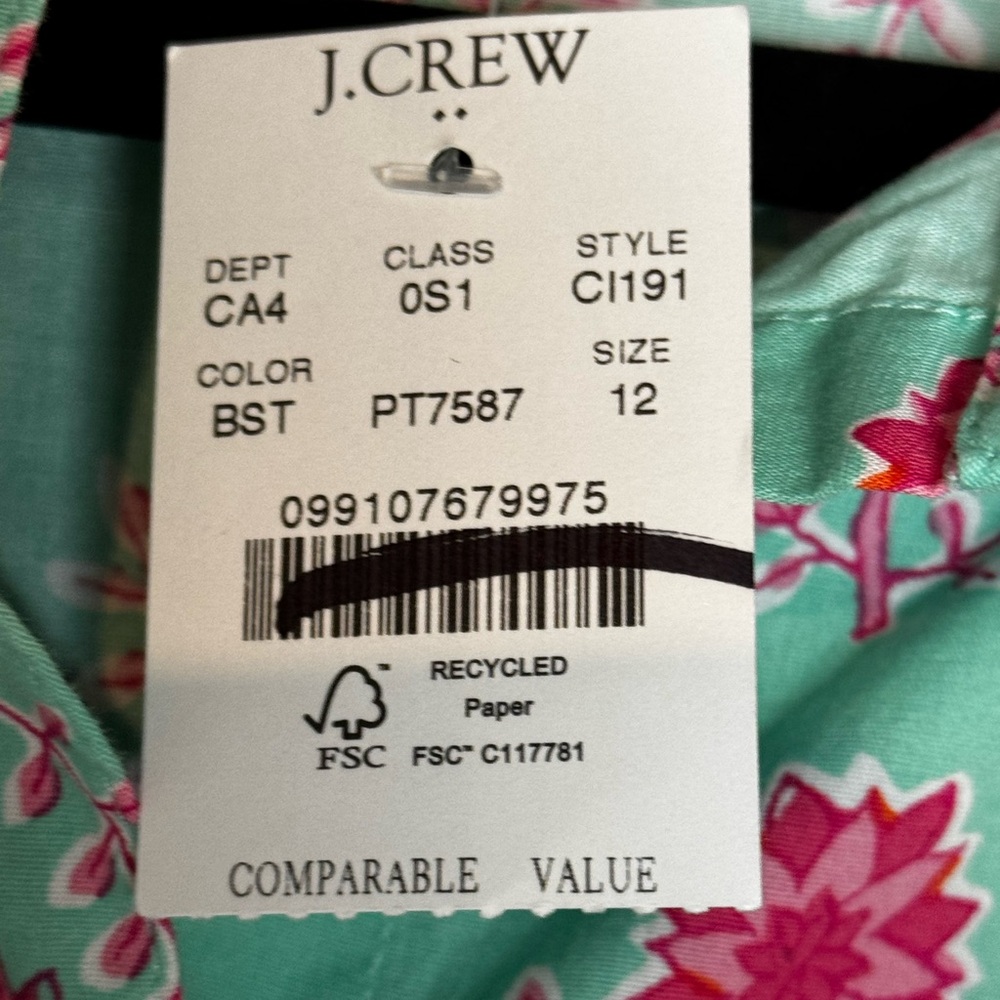 J. Crew Green and Pink Floral Dress - Picture 6 of 8